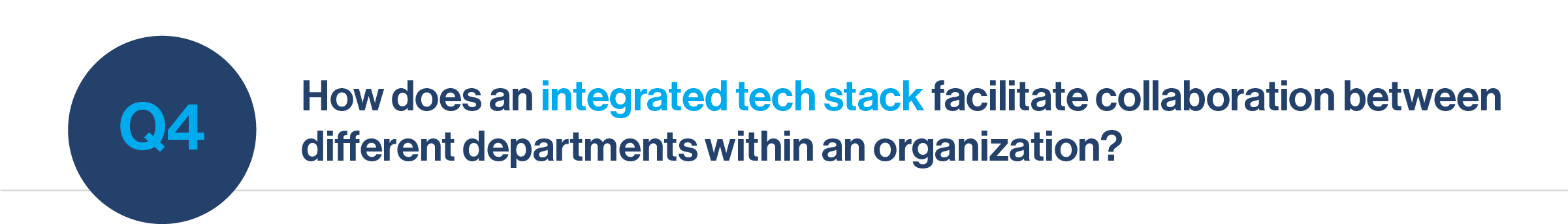 Question 4: How does an integrated tech stack facilitate collaboration between different departments within an organization?