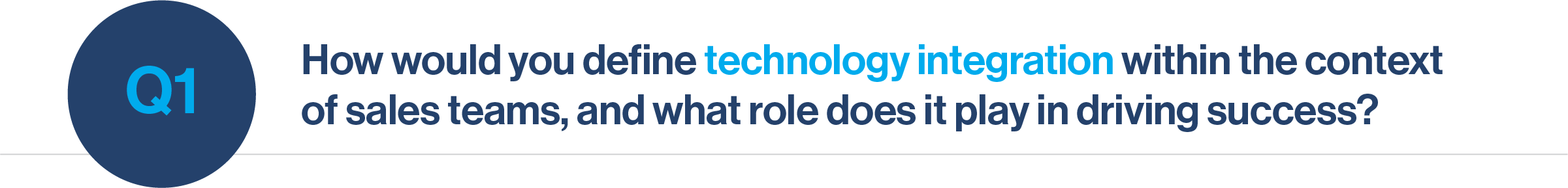 Question 1: How would you define technology integration within the context of sales teams, and what role does it play in driving success?